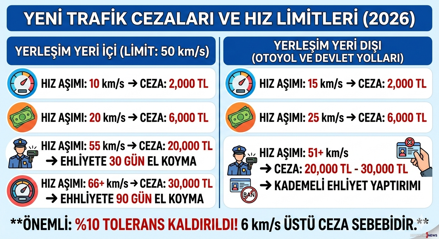 Yeni Hız Limitleri ve Cezaları